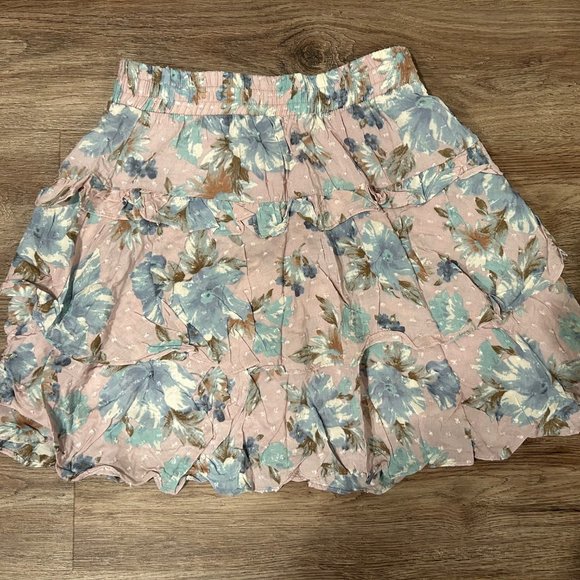 Whiteroom + Cactus Purple Floral Ruffle skirt - Size Small - Picture 2 of 4